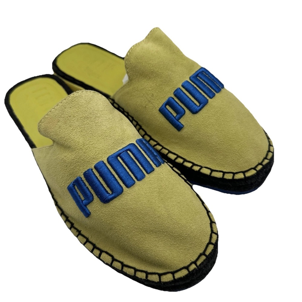 Puma X Fenty‎ Women ESPADRILLE RIHANNA SLIPPERS SLIDES YEL/BLU/BL Women's 10.5